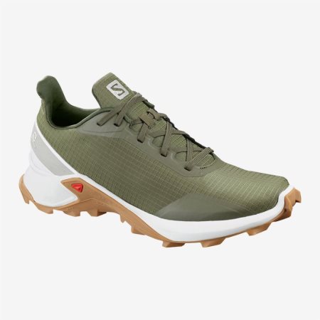 Salomon ALPHACROSS Mens Trail Running Shoes Olive UK XLRM